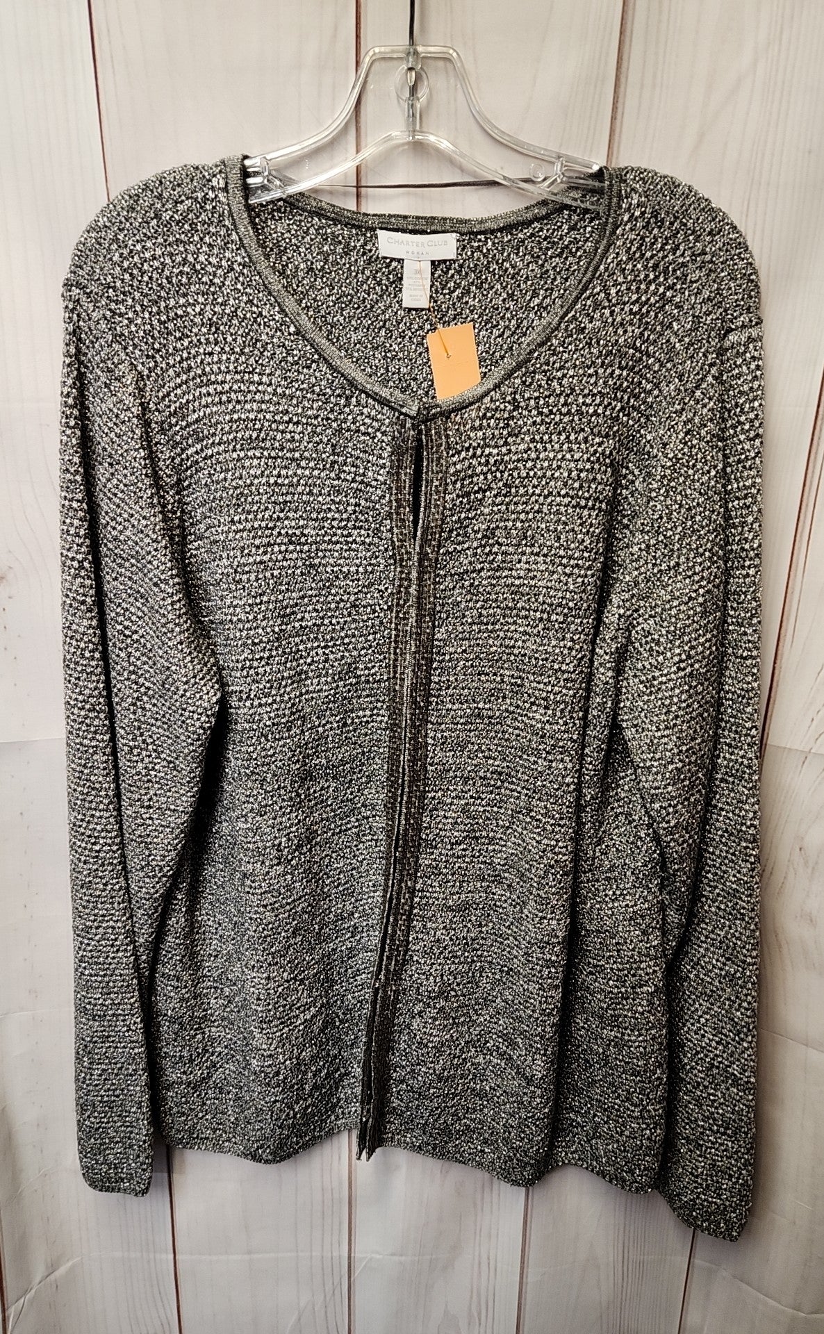 Charter Club Women's Size 3X Silver Cardigan