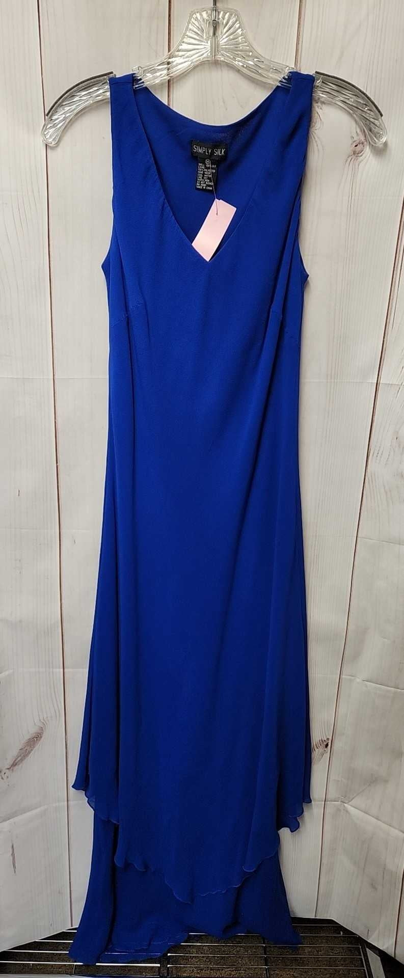 Simply Silk Women's Size M Blue Dress