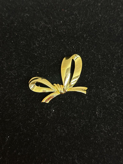 Gold Bow Brooch Pin