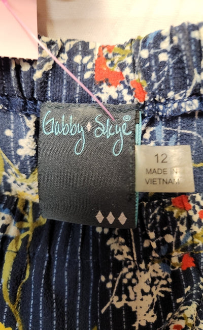 Gabby Skye Women's Size 12 Navy Floral Dress