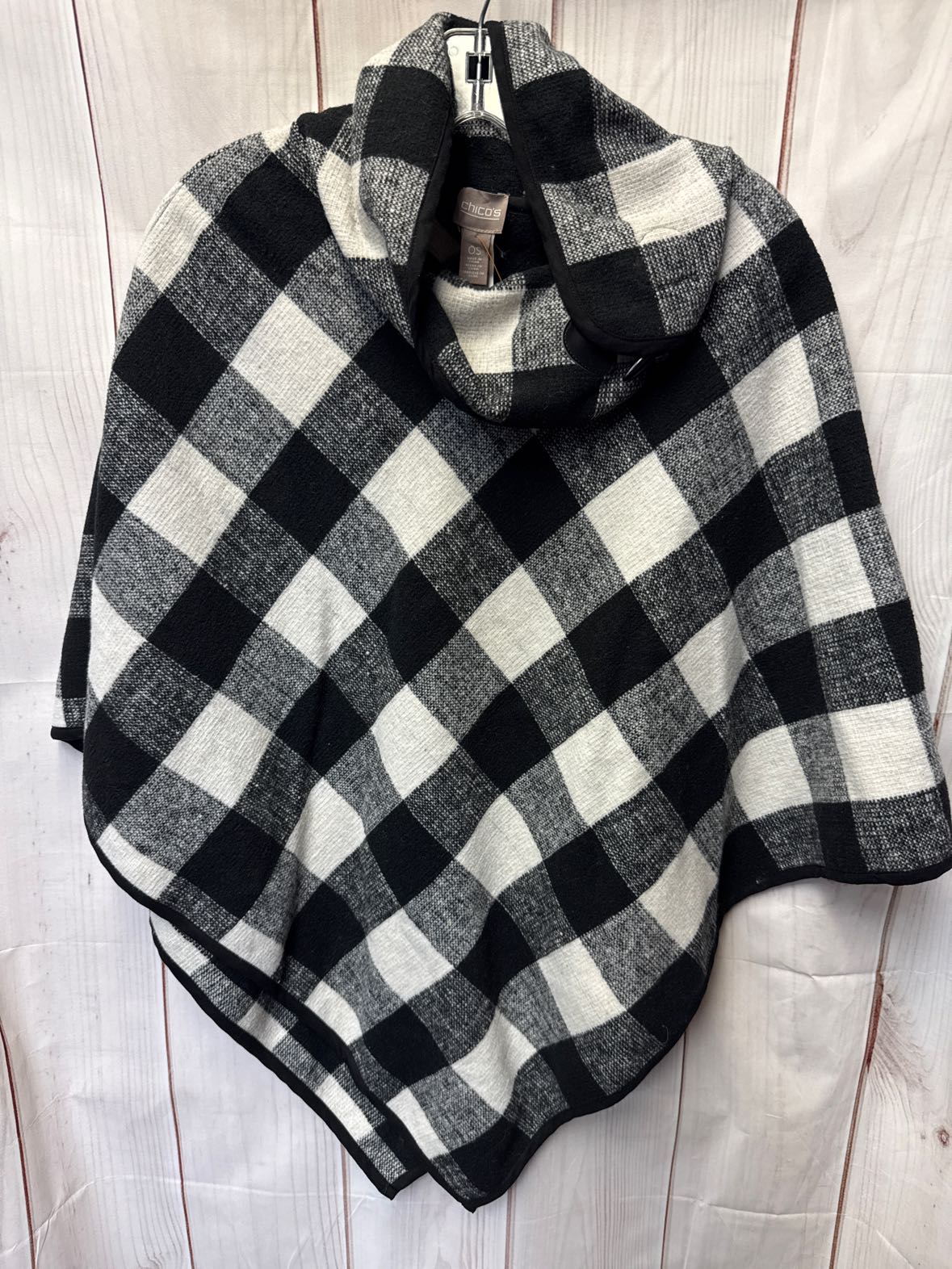 Chico's Women's Size One Size White & Black Poncho