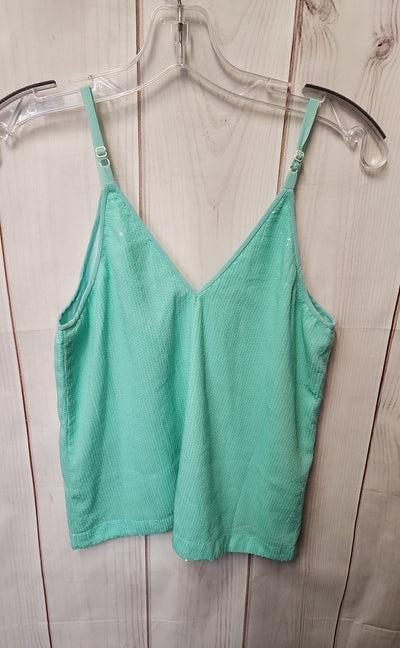 Viam Women's Size XS Green Sequined Sleeveless Top