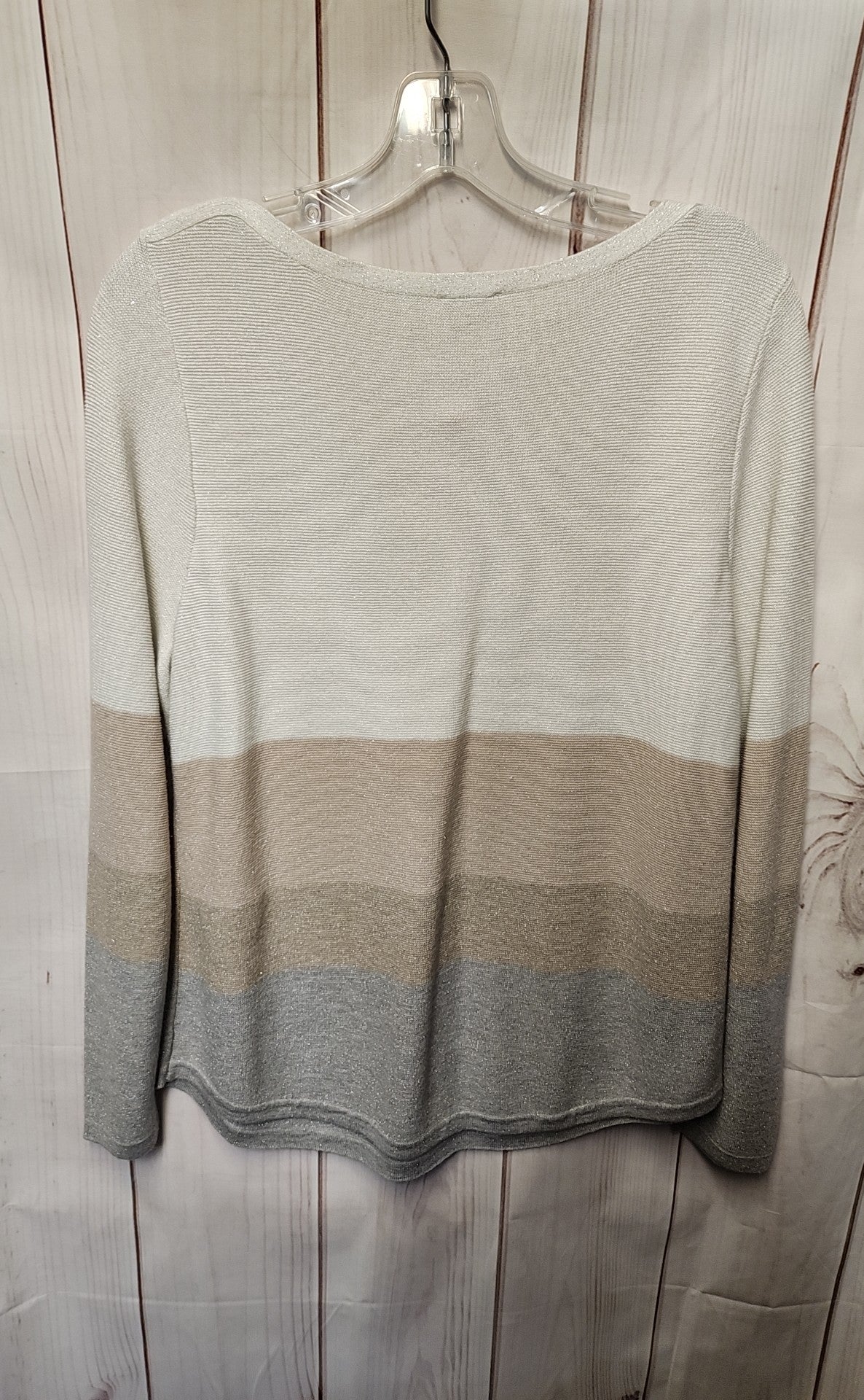 Chico's Women's Size 1 = US M White & Tan Sweater