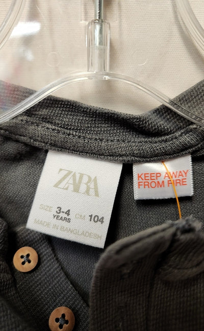Zara Boy's Size 3/4 Gray Shirt