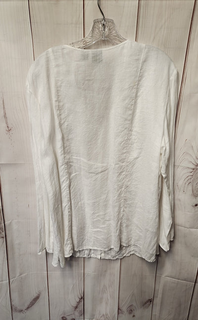 INC Women's Size 18 White Long Sleeve Top