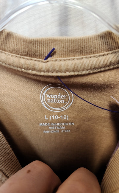 Wonder Nation Boy's Size 10/12 Brown Shirt