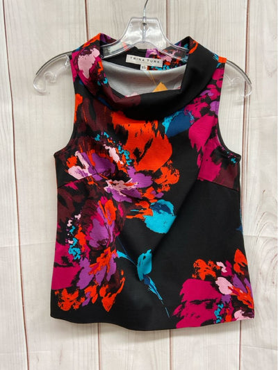 Trina Turk Women's Size XS Black & Pink Sleeveless Top