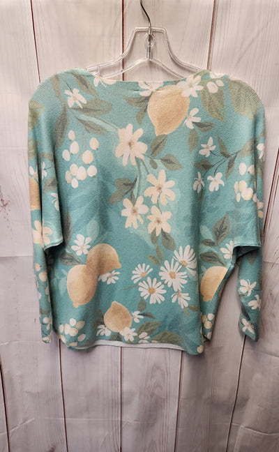 Sioni Women's Size S Green Floral Sweater