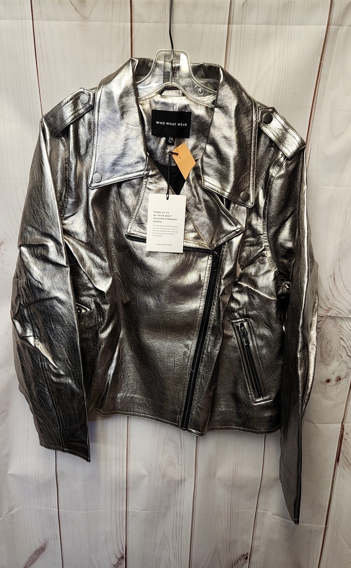 NWT Who What Wear Women's Size 2X Silver Jacket