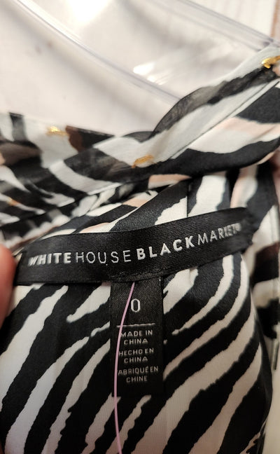 White House Black Market Women's Size 0 White & Black Sleeveless Top