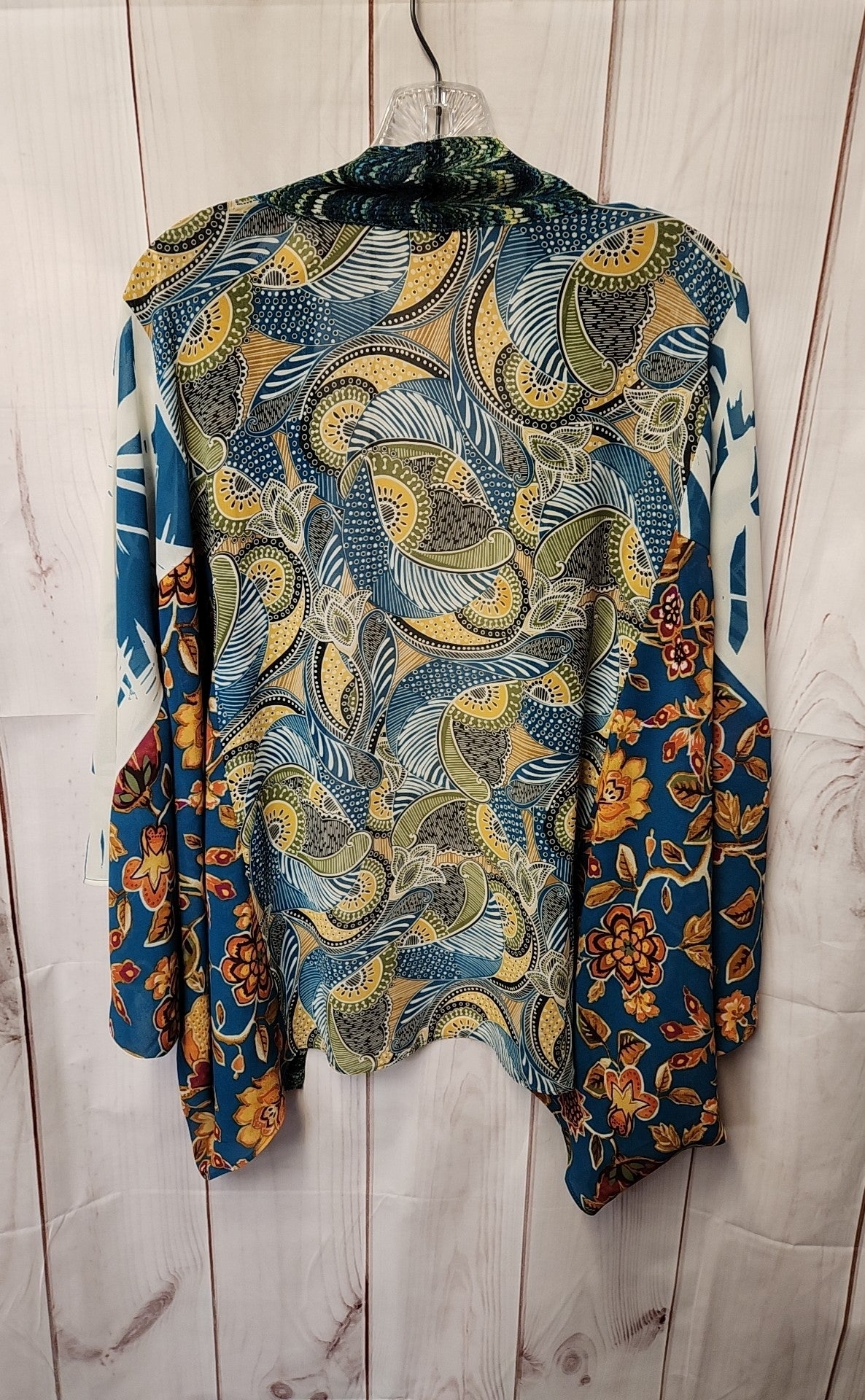 Rose & Olive Women's Size 1X Blue & Green Cardigan