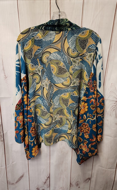 Rose & Olive Women's Size 1X Blue & Green Cardigan