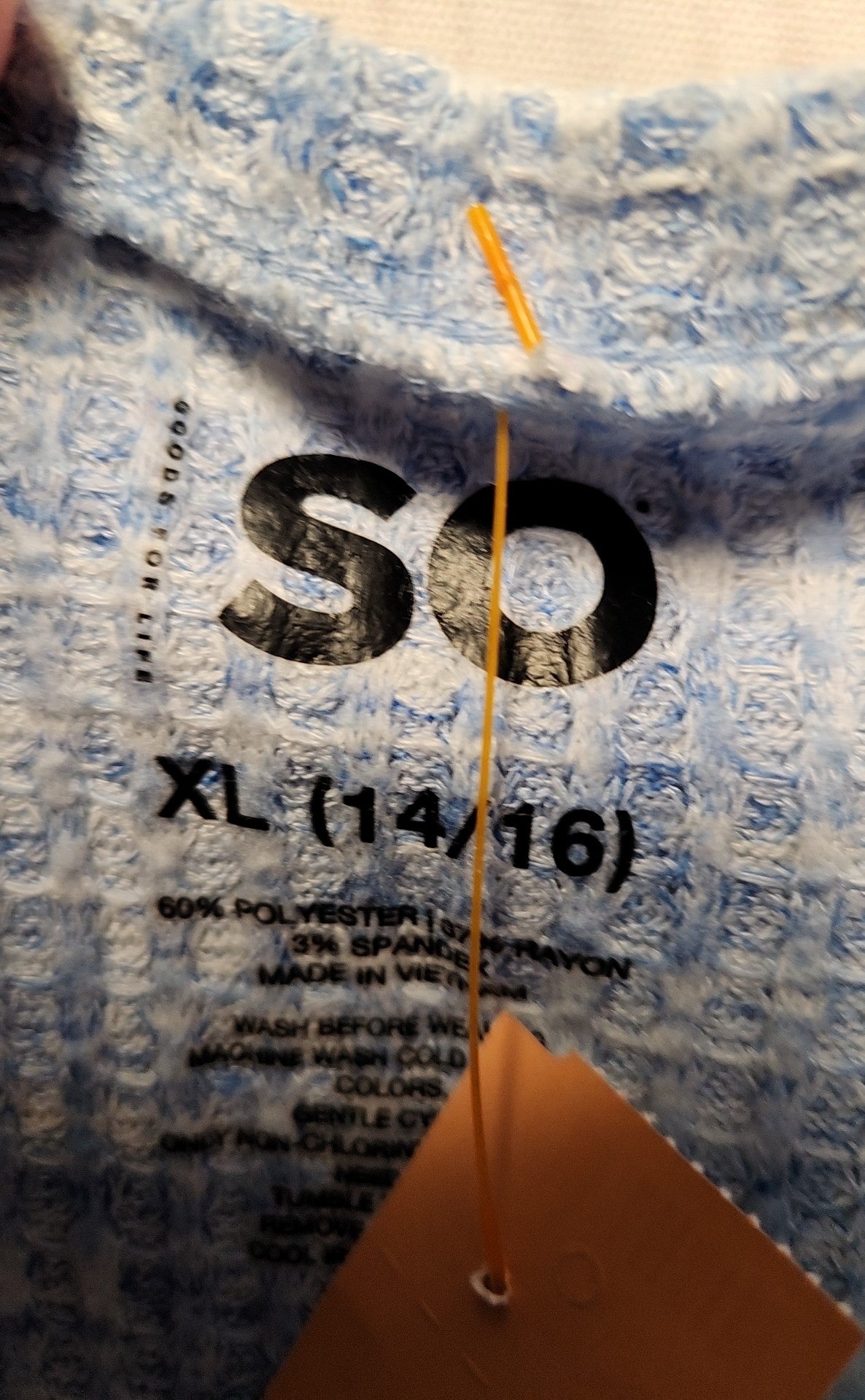 So Girl's Size 14/16 Blue Shirt