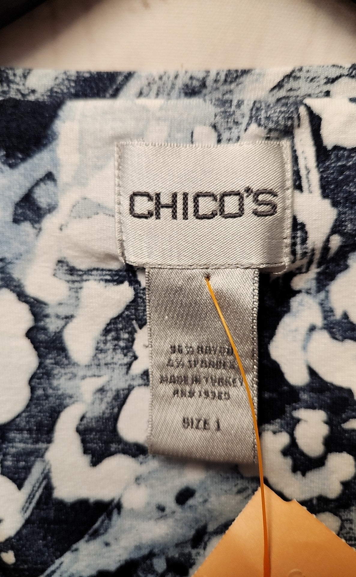 Chico's Women's Size 1 = US M Blue 3/4 Sleeve Top