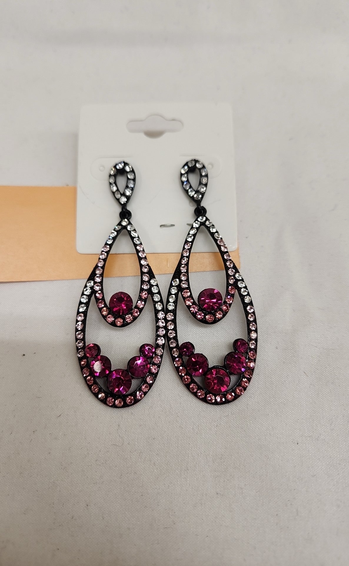 Pink Rhinestone Earrings