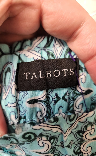 Talbots Women's Size 2X Blue Pants Nantucket Pull-on Wide Leg Crop