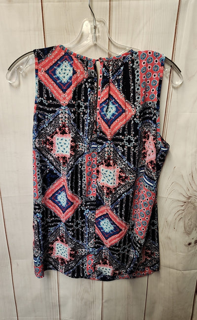 Dr2 Women's Size L Blue & Pink Sleeveless Top