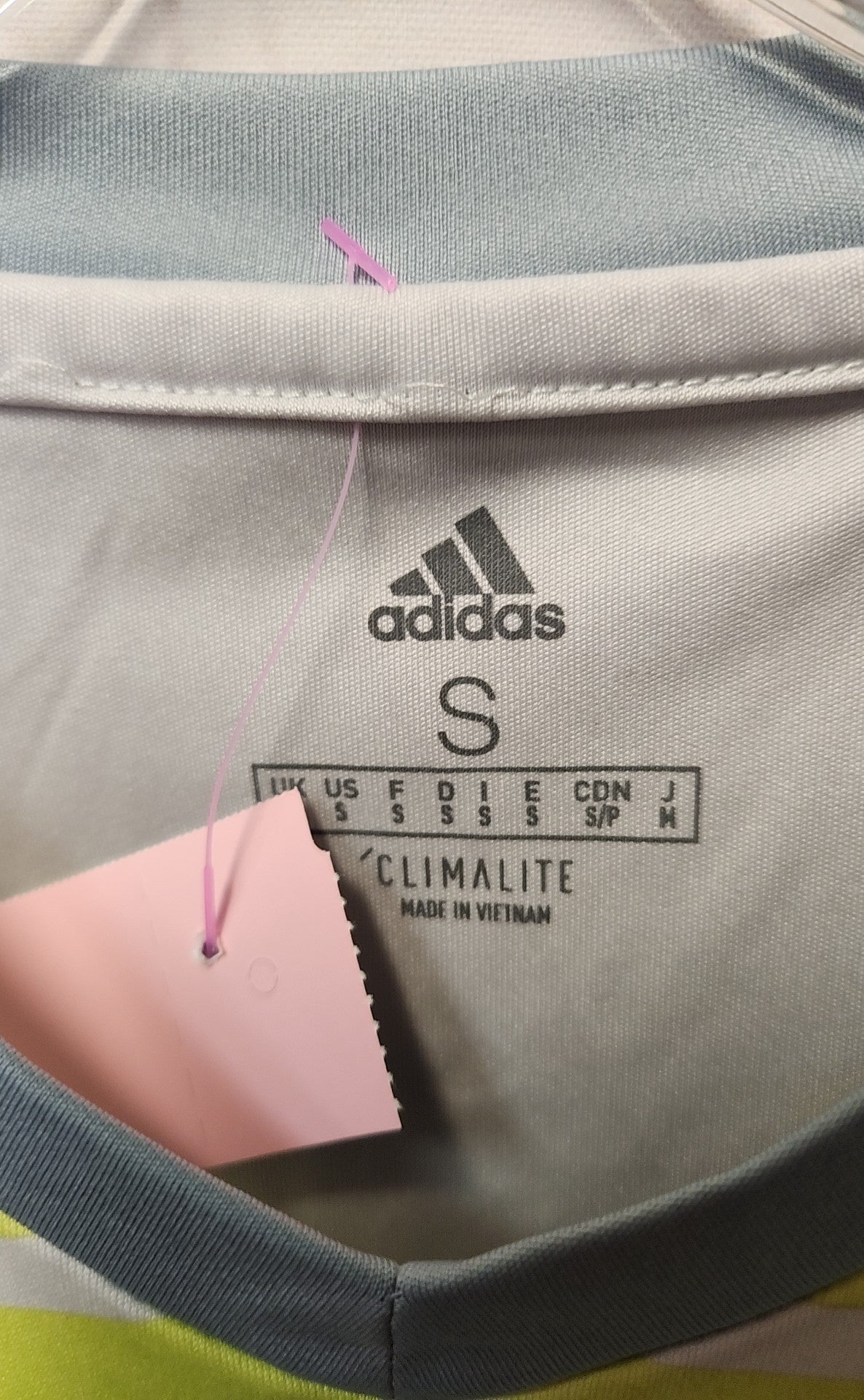 Adidas Men's Size S Gray & Yellow Shirt