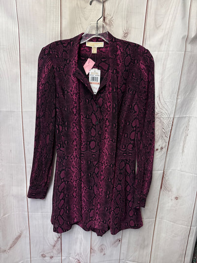 NWT Michael Kors Women's Size 2 Purple Snakeskin Romper