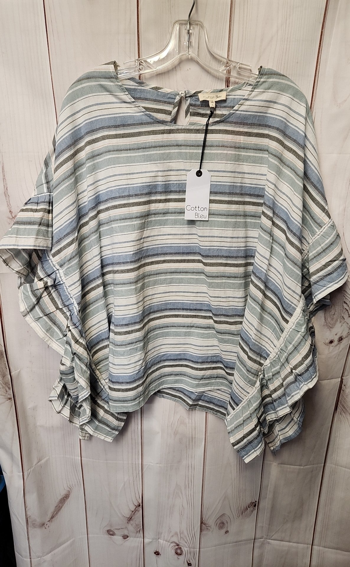 NWT Cotton Bleu Women's Size L Blue Poncho