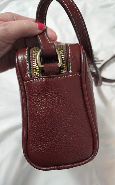 Valentino Maroon Dollaro Mila Miele Leather Tassel Shoulder Purse Bag