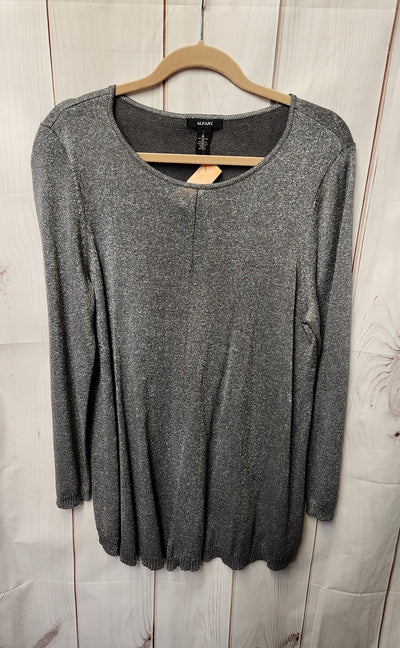Alfani Women's Size XL Gray Metallic Long Sleeve Top