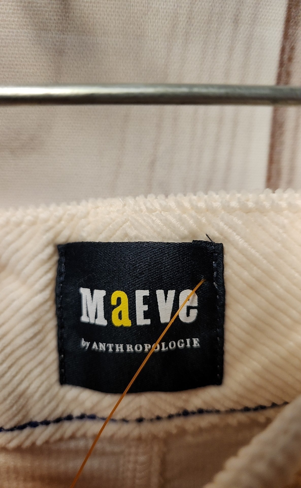 Maeve Anthropologie Women's Size 31 Petite White Corduroy Pants The Colette
