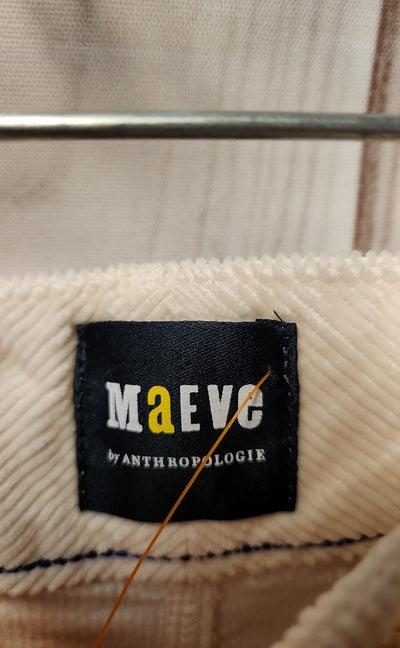 Maeve Anthropologie Women's Size 31 Petite White Corduroy Pants The Colette
