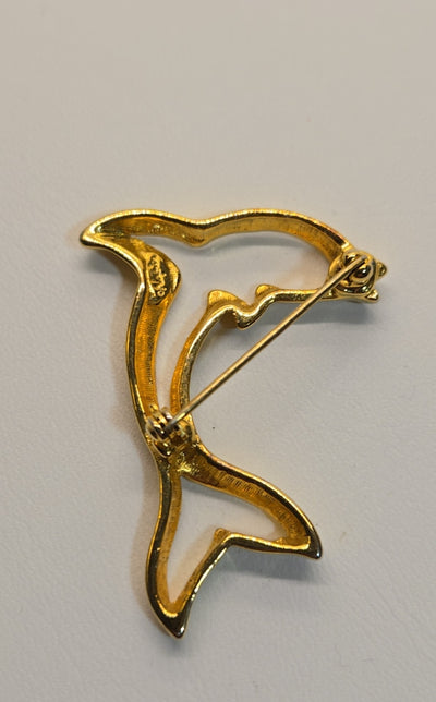 Napier Gold Dolphin Brooch Pin