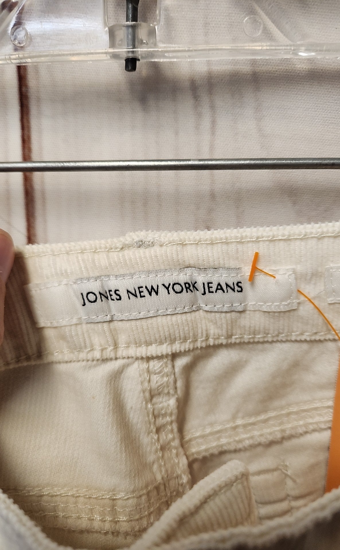 Jones New York Women's Size 8 White Corduroy Pants Lexington Straight