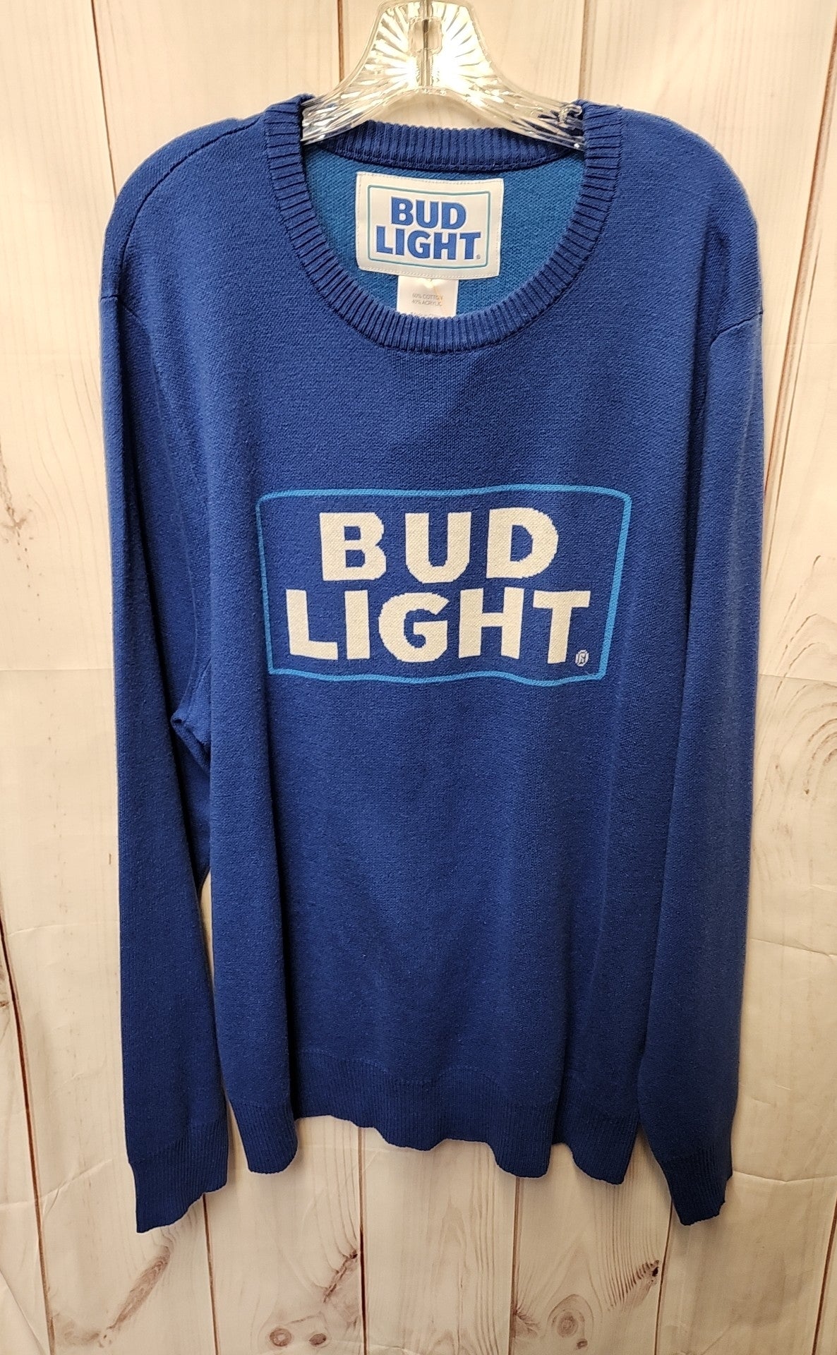 Budweiser Bud Light Men's Size XXL Blue Sweater