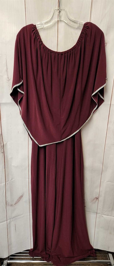 Roz & Ali Women's Size M Maroon Jumpsuit