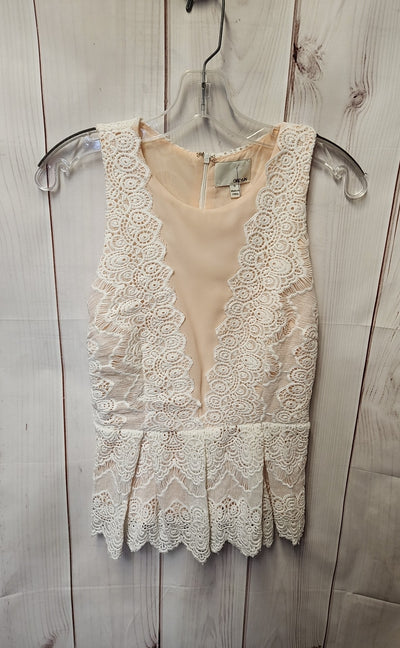 Greylin Women's Size S Peach Lace Sleeveless Top