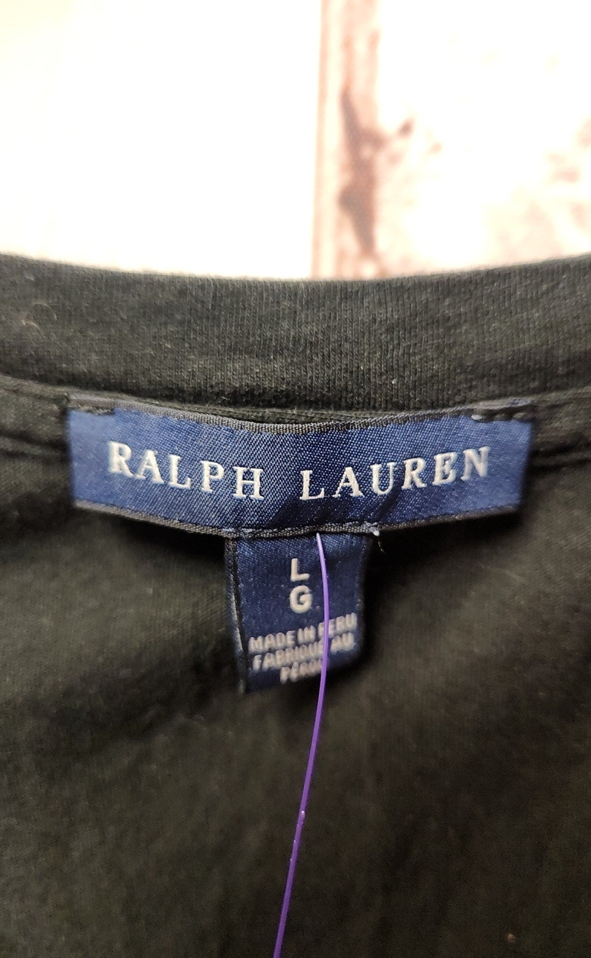 Ralph Lauren Women's Size L Black Short Sleeve Top