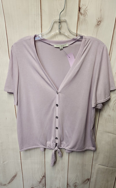 Green Envelope Women's Size L Purple Short Sleeve Top