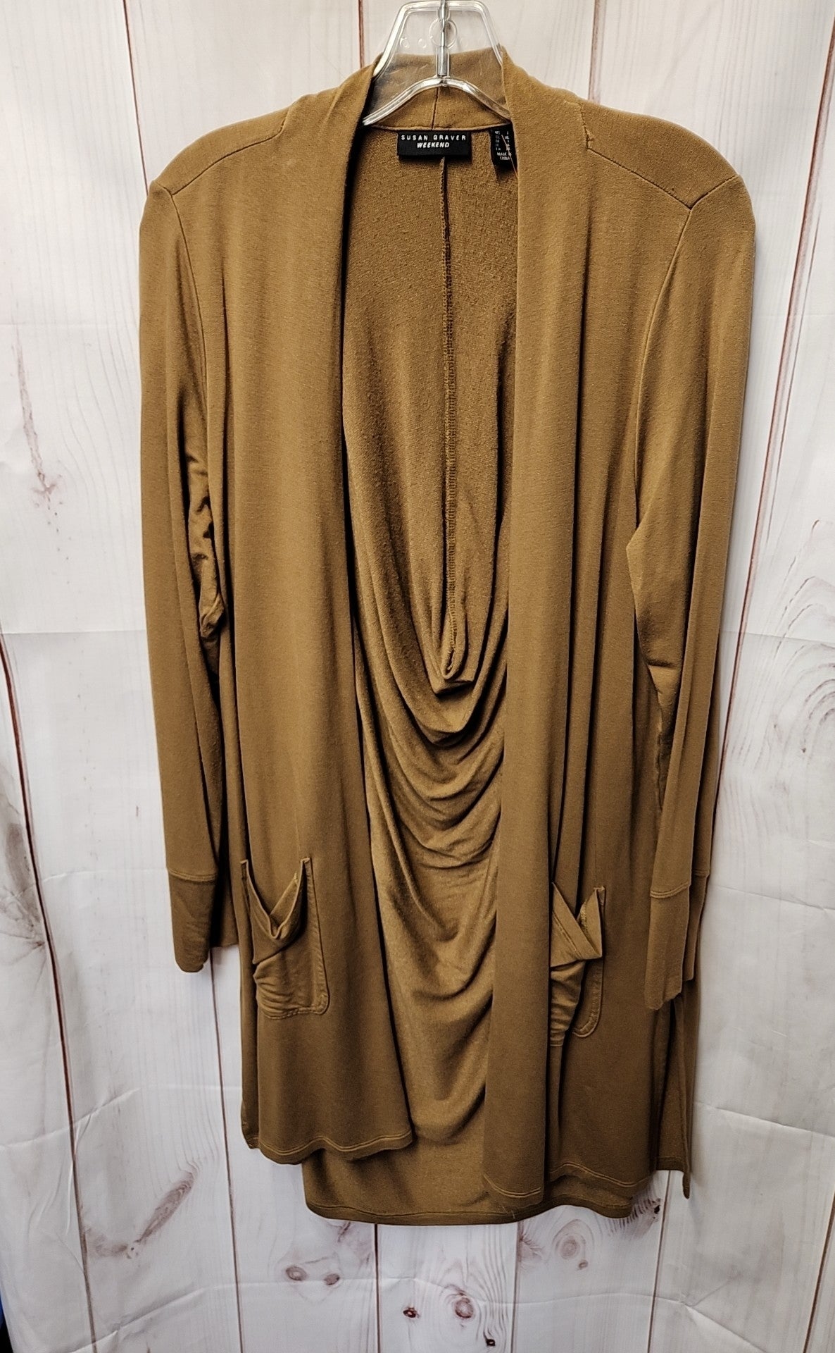 Susan Graver Women's Size L Brown Cardigan