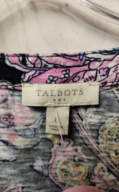 Talbots Women's Size L Navy & Pink Dress