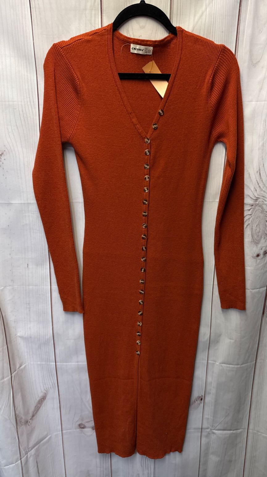 CMZ2005 Women's Size 12/14 Orange Knit Dress