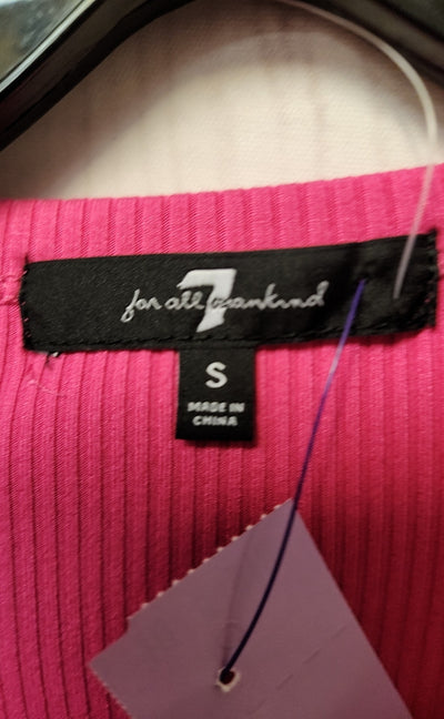 NWT 7 For All Mankind Women's Size S Pink Long Sleeve Top