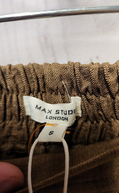 NWT Max Studio Women's Size S Brown Pants Wide Leg Trousers