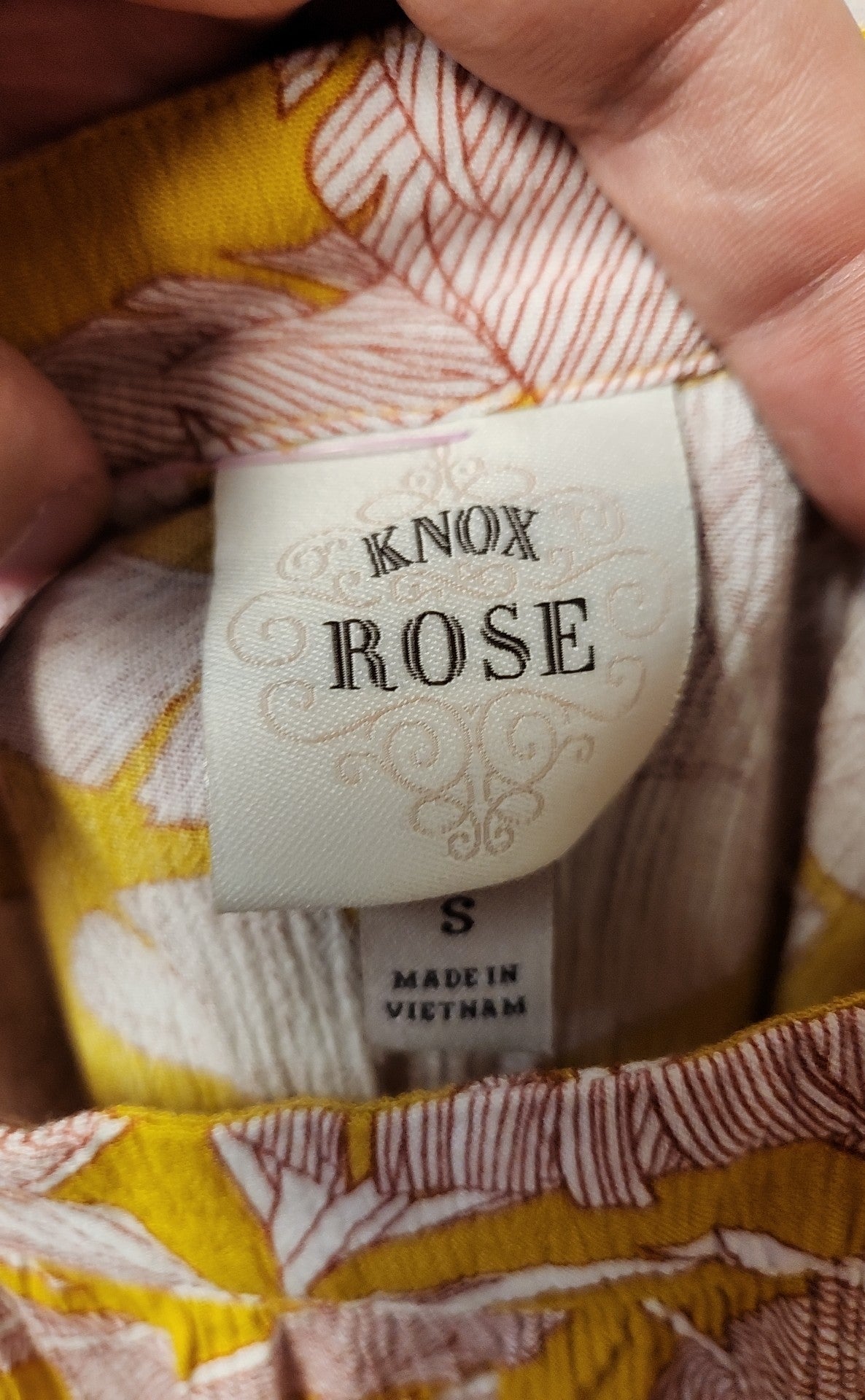 Knox Rose Women's Size S Yellow Floral Dress