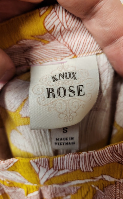 Knox Rose Women's Size S Yellow Floral Dress