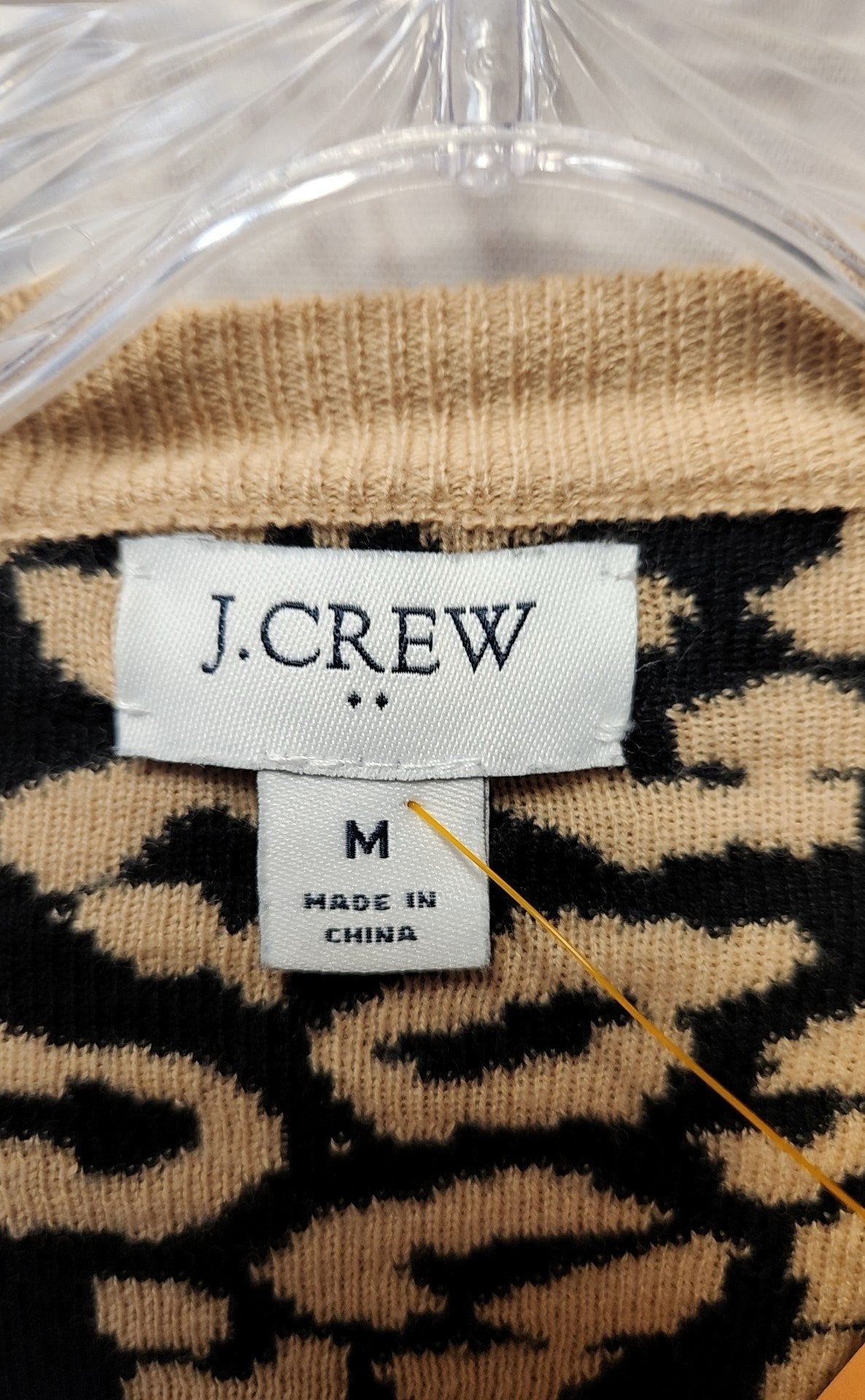 J Crew Women's Size M Brown Animal Print Cardigan