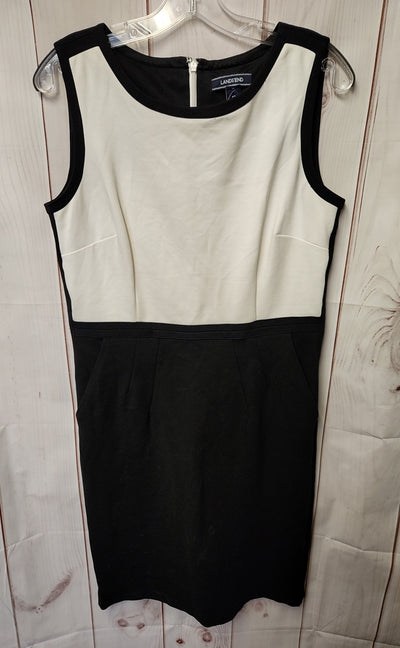 Lands End Women's Size 12 Black & White Dress
