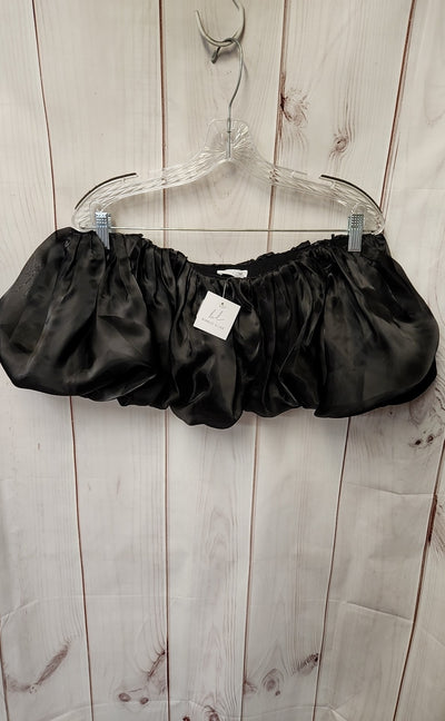NWT Bobbles & Lace Women's Size S Black Puff There It Is Off Shoulder Top