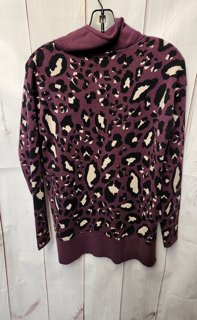 Lou & Grey Women's Size XS Purple Animal Print Sweater
