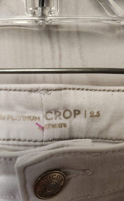 Chico's Women's Size 2.5 = US 14 White Pants Crop