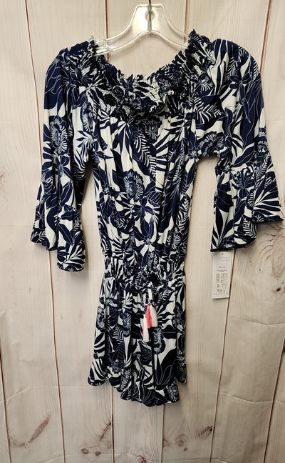 NWT La Mer Luxe Women's Size XS Blue Floral Romper