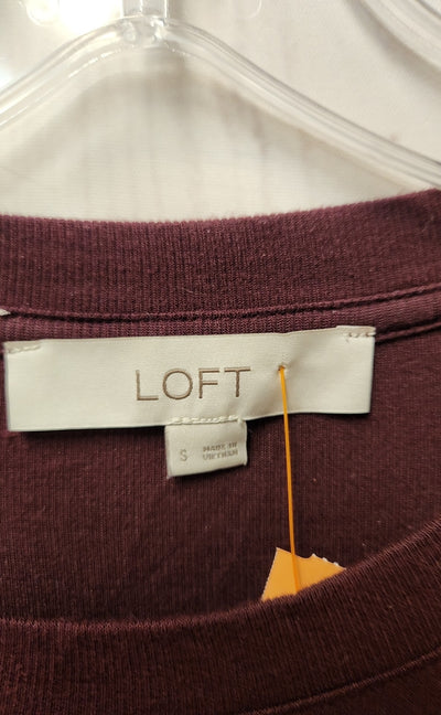 Loft Women's Size S Maroon Long Sleeve Top