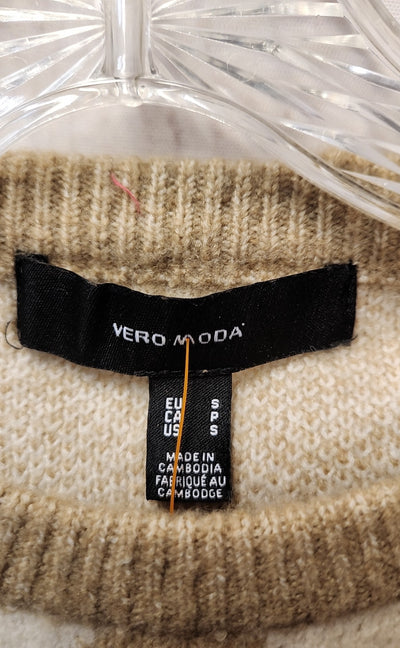 Vero Moda Women's Size S White & Tan Sweater